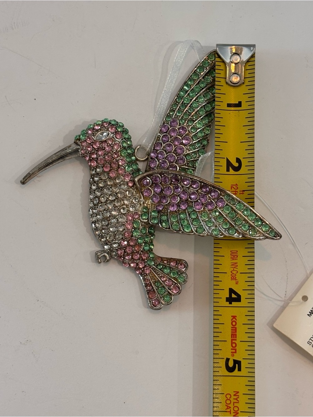 NIB Dillards Trimmings Jeweled Hand Crafted Hummingbird Christmas Ornament Metal - Picture 8 of 9